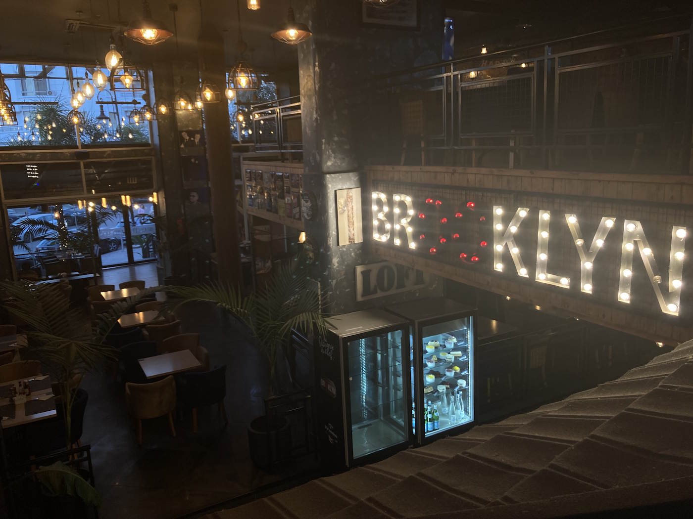 Modern interior of Brooklyn Restaurant in Tangier with stylish decor